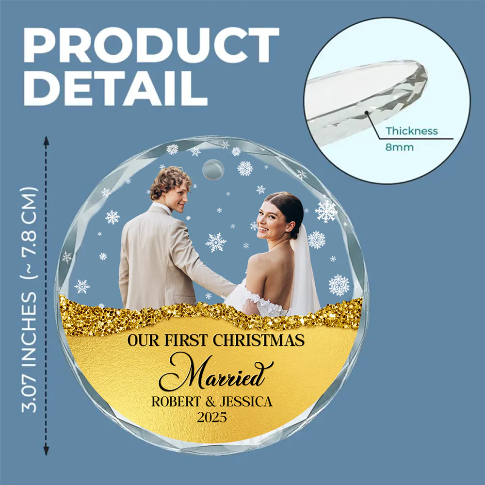 The Year We Became - Personalized Custom Glass Ornament - Image 6