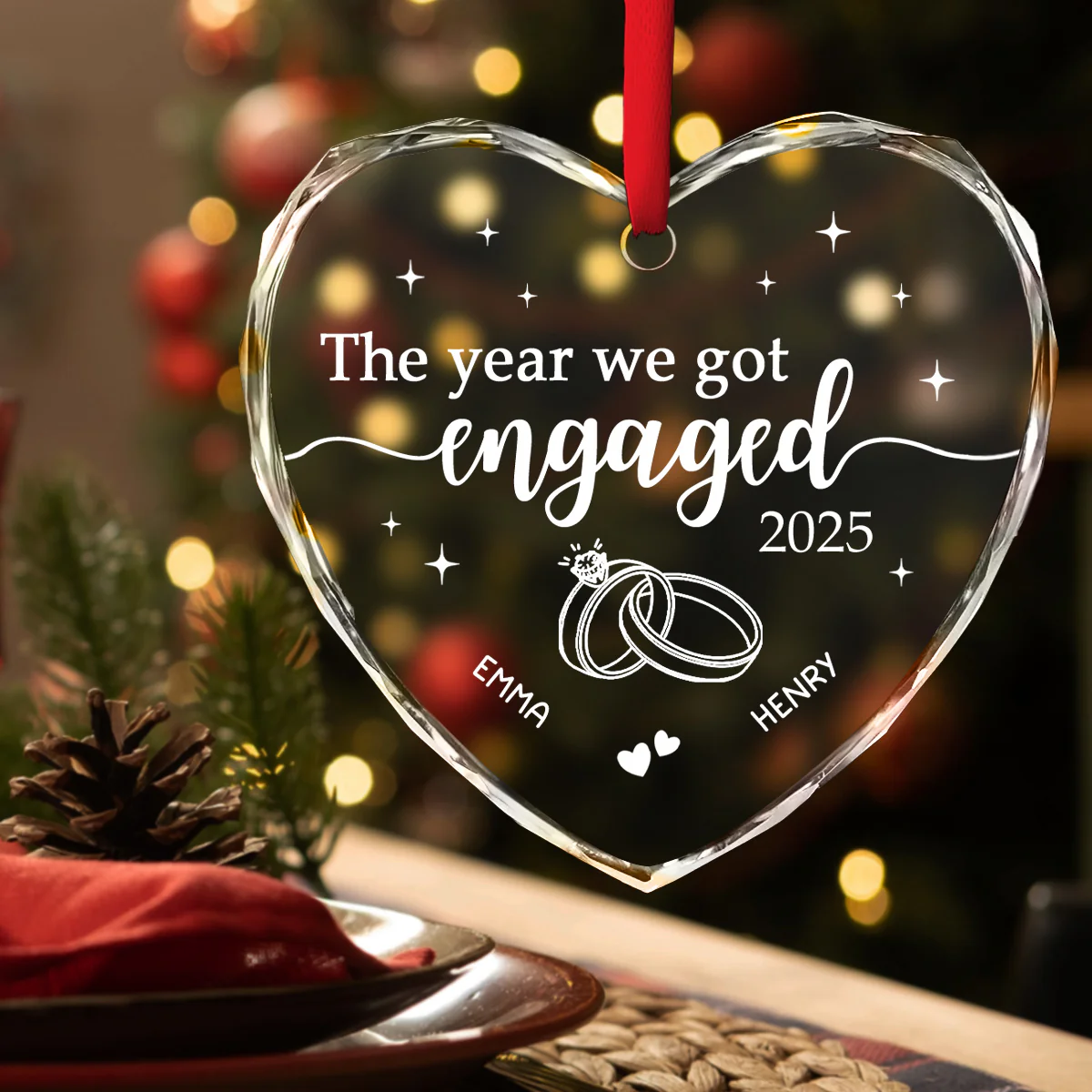 The Year We Got It - Personalized Custom Glass Ornament - Image 5