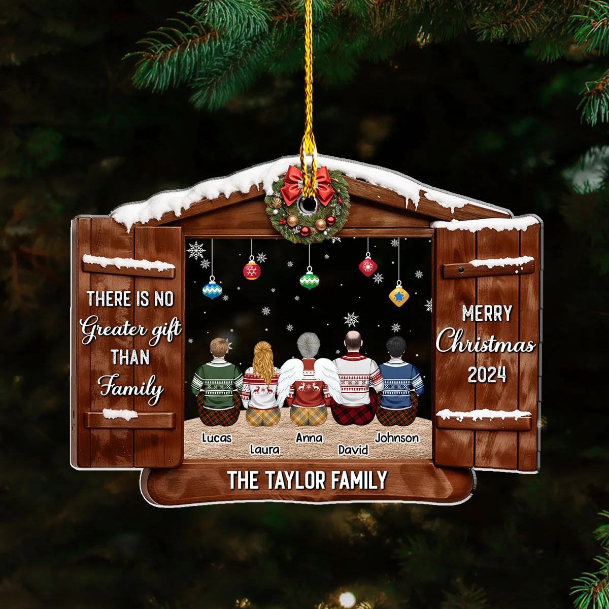 There Is No Greater Gift - Personalized Custom Acrylic Ornament - Image 5