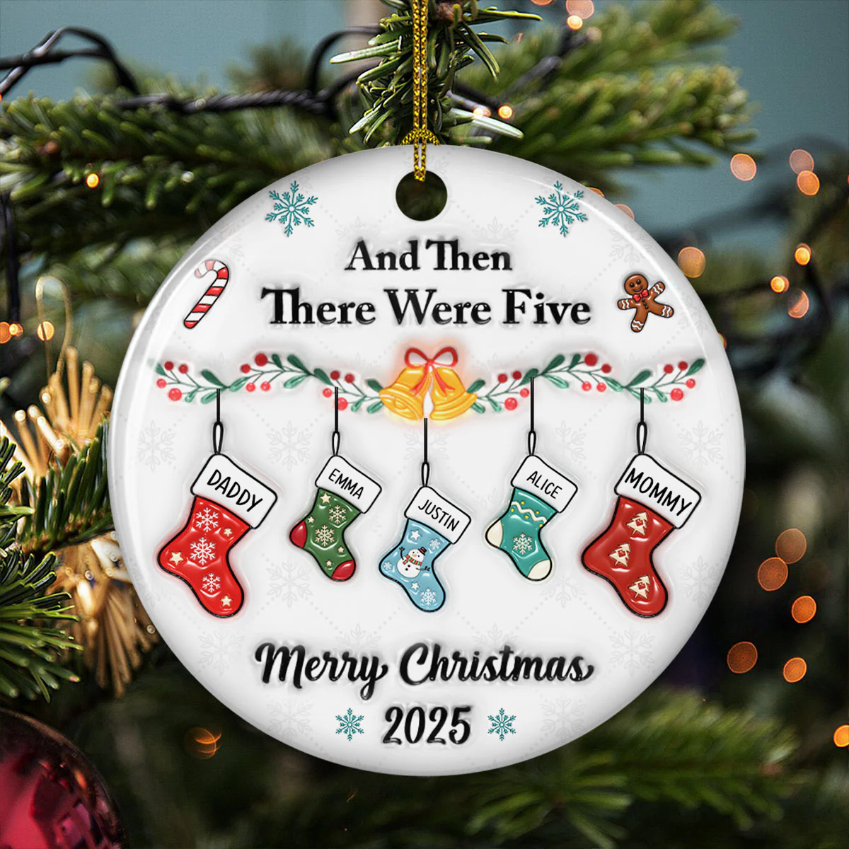 There Were Four - Personalized Custom 3D Inflated Effect Ceramic Ornament - Image 3