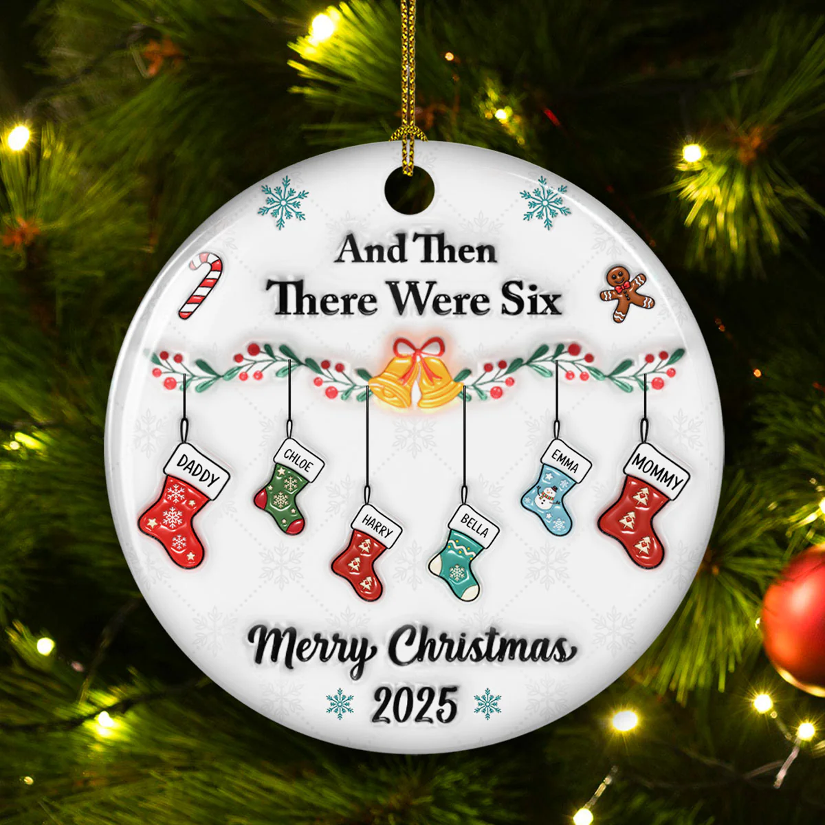 There Were Four - Personalized Custom 3D Inflated Effect Ceramic Ornament - Image 4