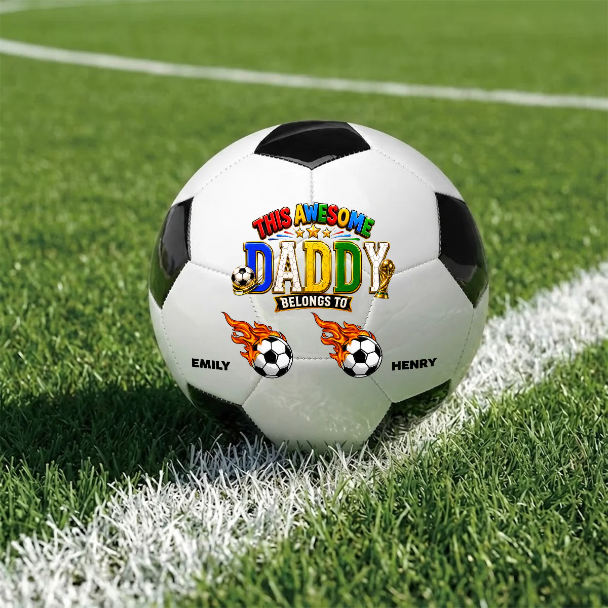 This Awesome Dad - Personalized Custom Soccer Ball - Image 4