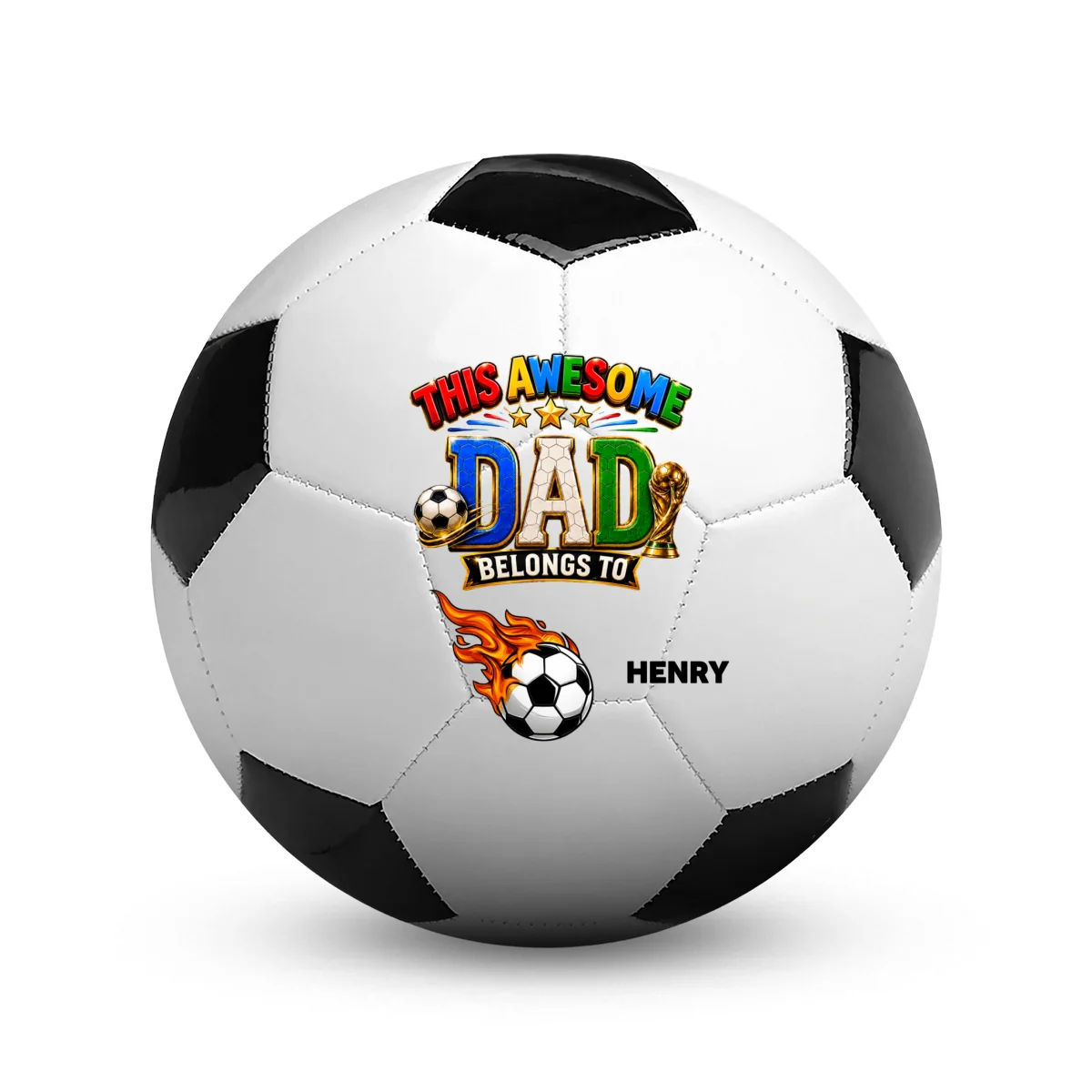 This Awesome Dad - Personalized Custom Soccer Ball - Image 8