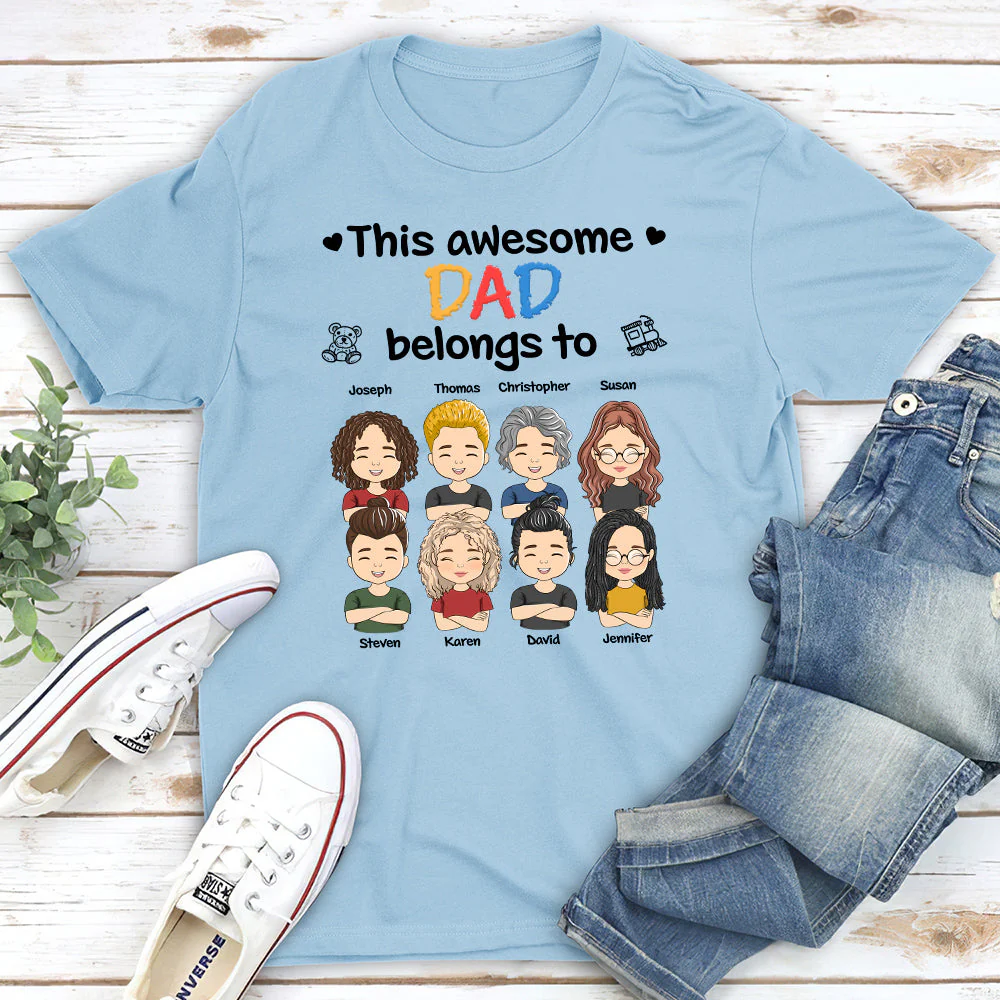 This Awesome Daddy Mommy Belongs To - Personalized Custom Shirt - Image 2
