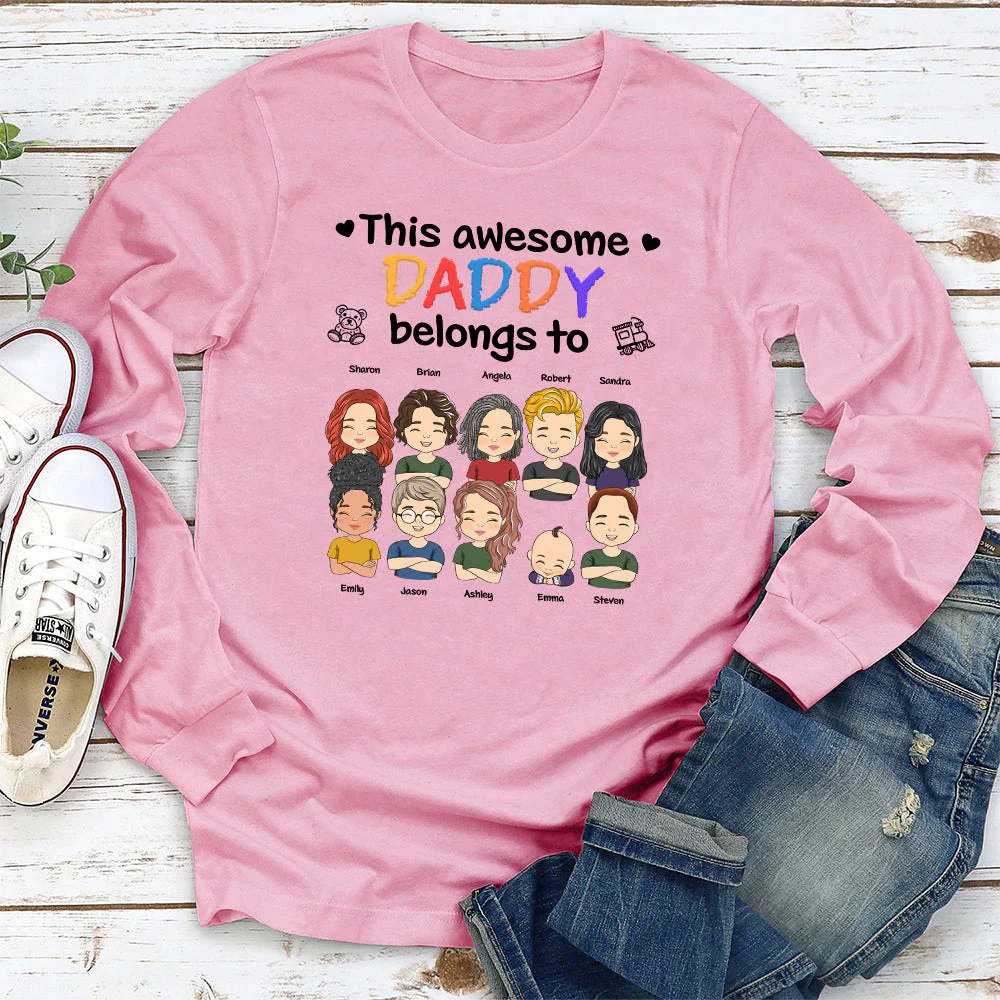This Awesome Daddy Mommy Belongs To - Personalized Custom Shirt - Image 3