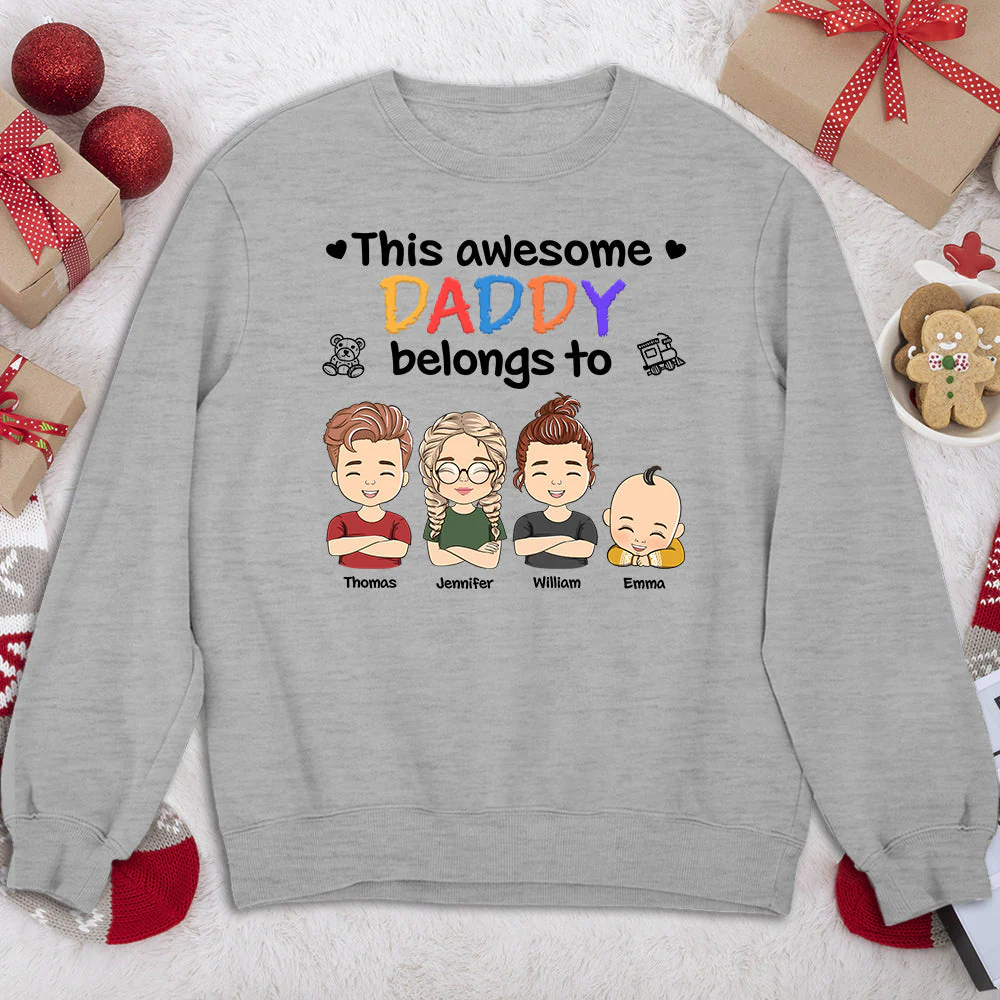 This Awesome Daddy Mommy Belongs To - Personalized Custom Shirt - Image 5