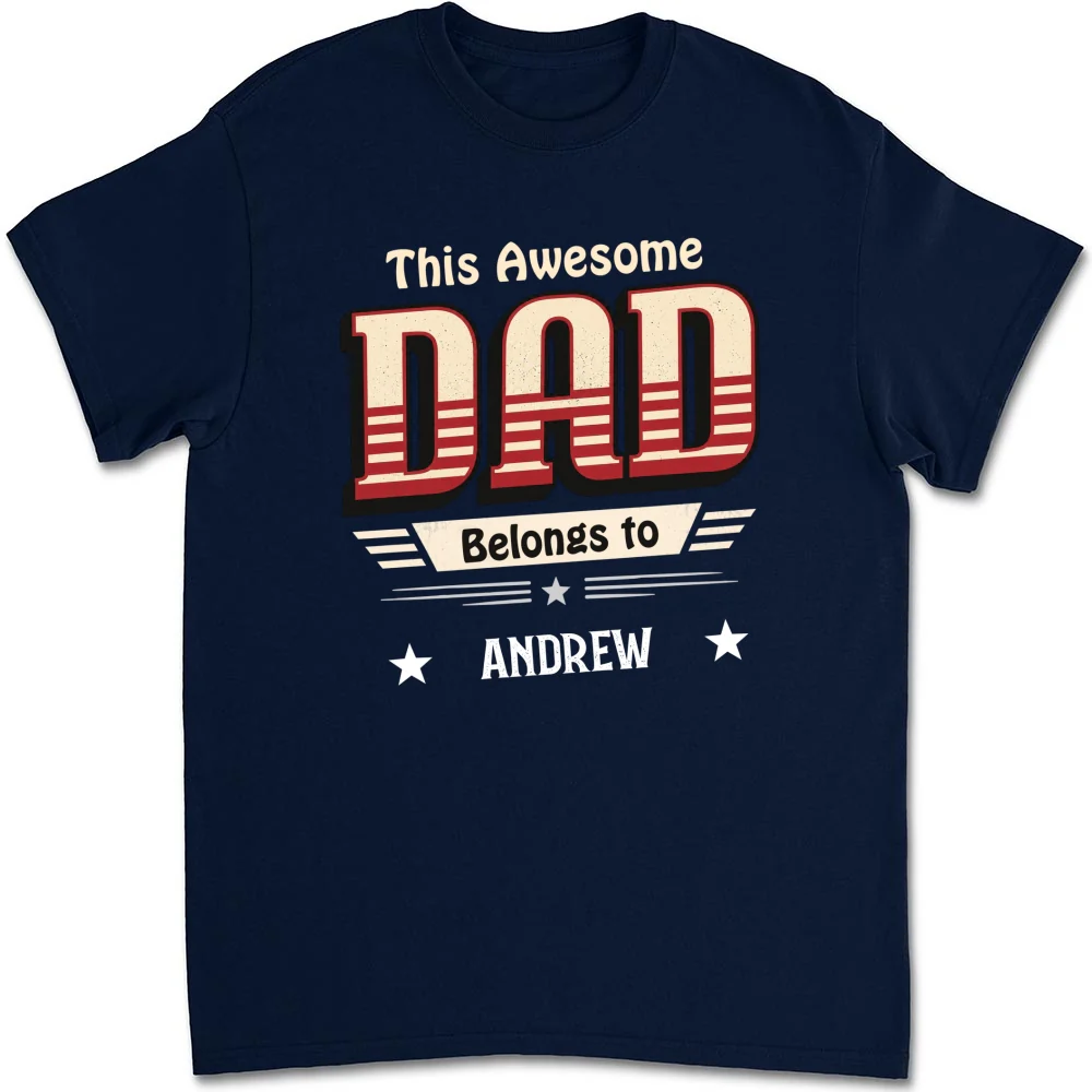 This Dad Belongs To Us - Personalized Custom Shirt - Image 10