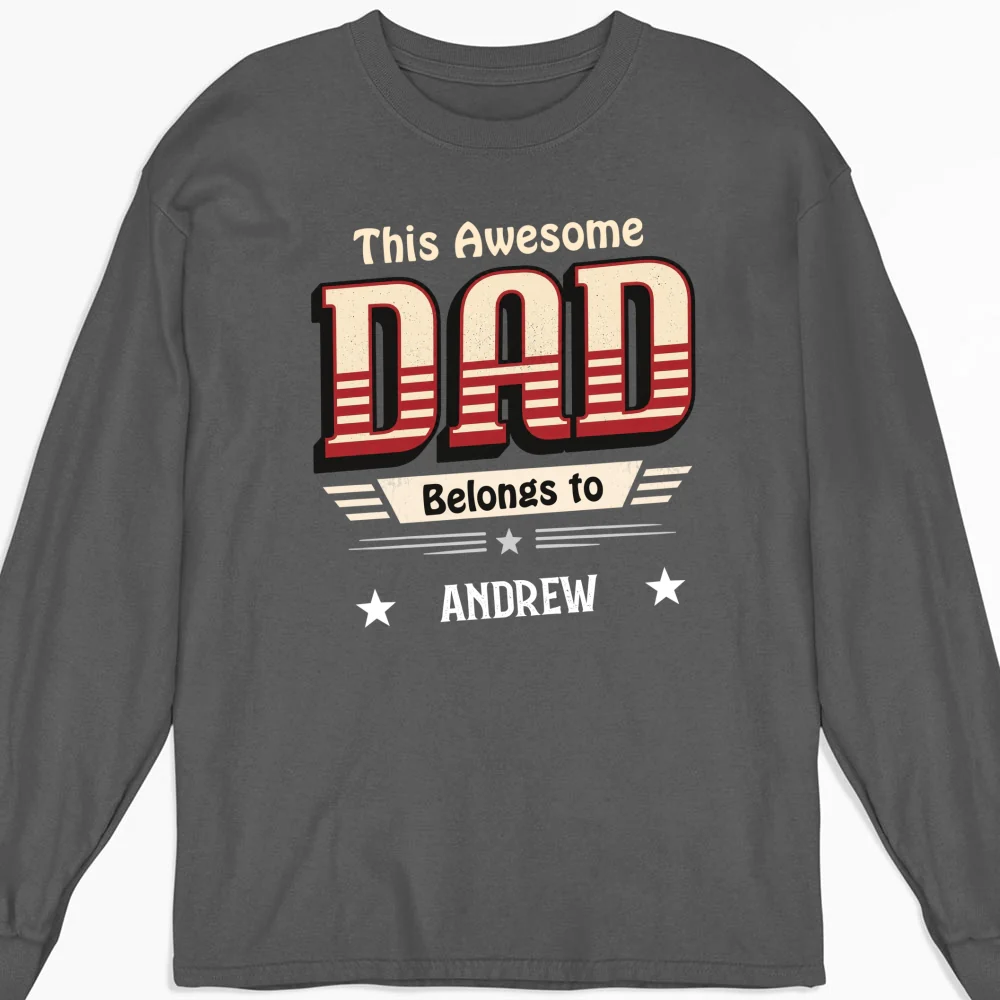 This Dad Belongs To Us - Personalized Custom Shirt - Image 12