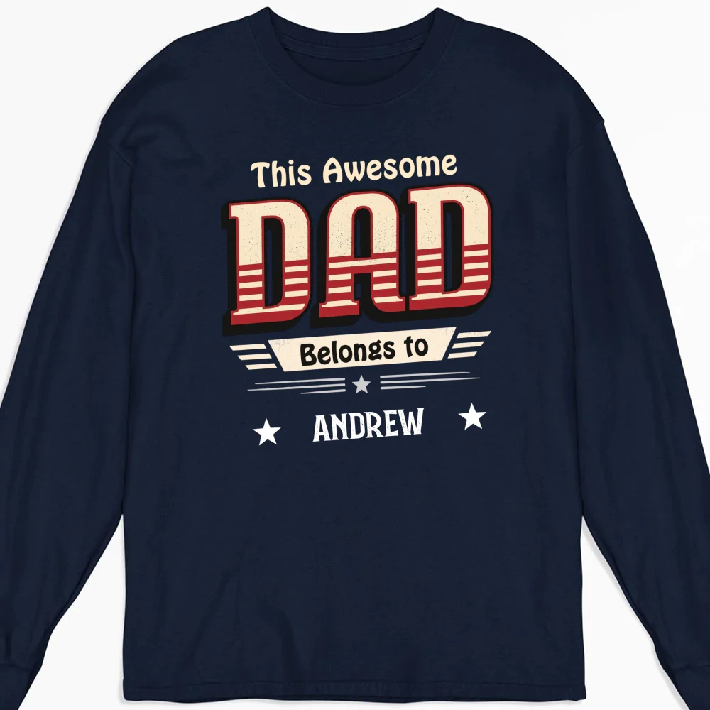This Dad Belongs To Us - Personalized Custom Shirt - Image 13