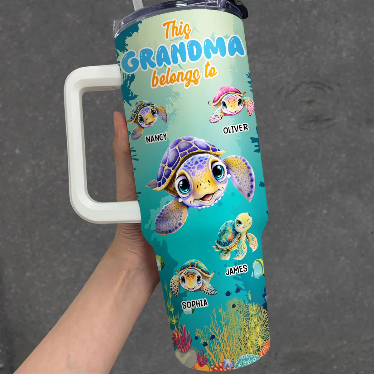 This Grandma Belongs To - Personalized Custom 40 Oz Tumbler - Image 3