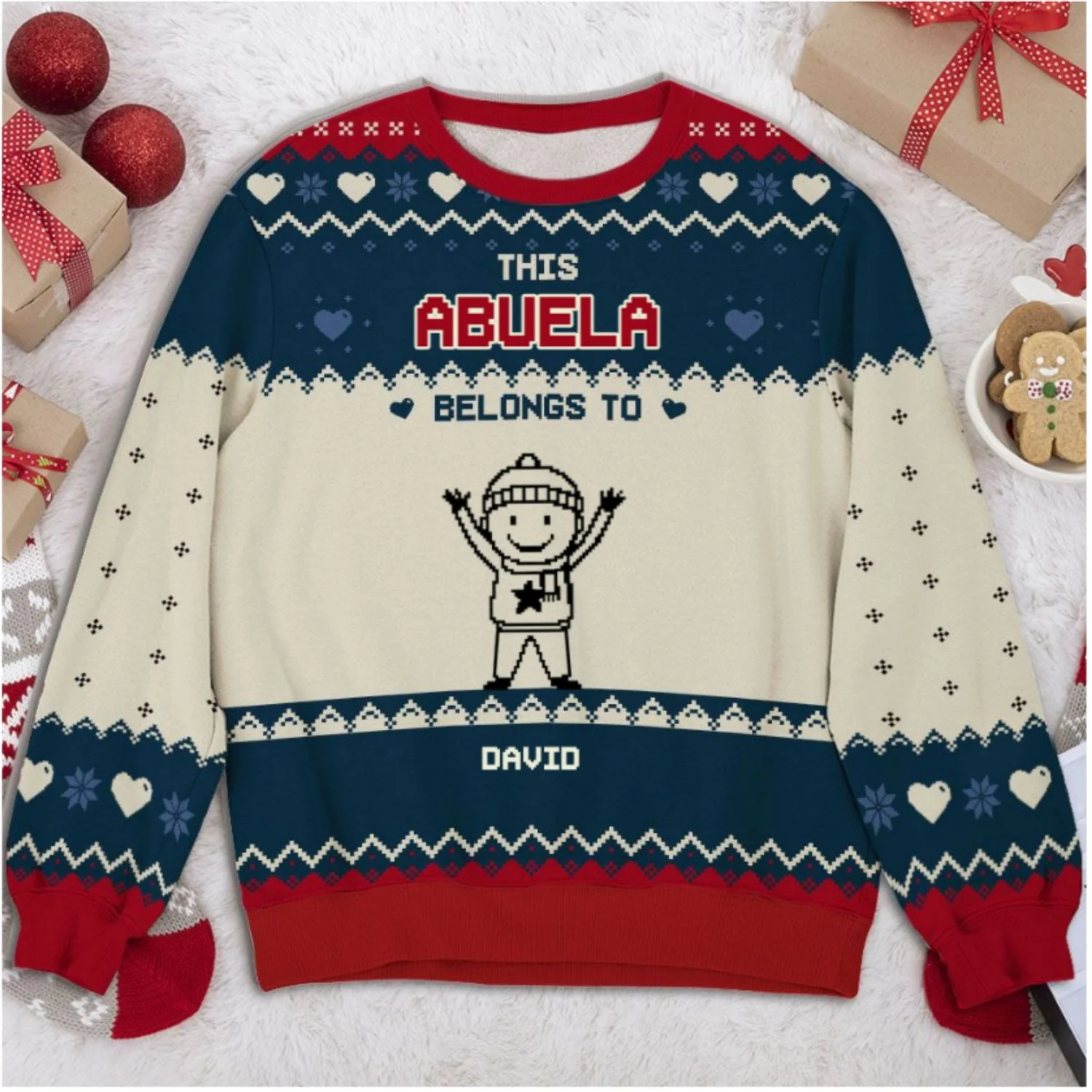 This Grandma Mom Belongs To - Personalized Custom All-Over-Print Sweatshirt - Image 5