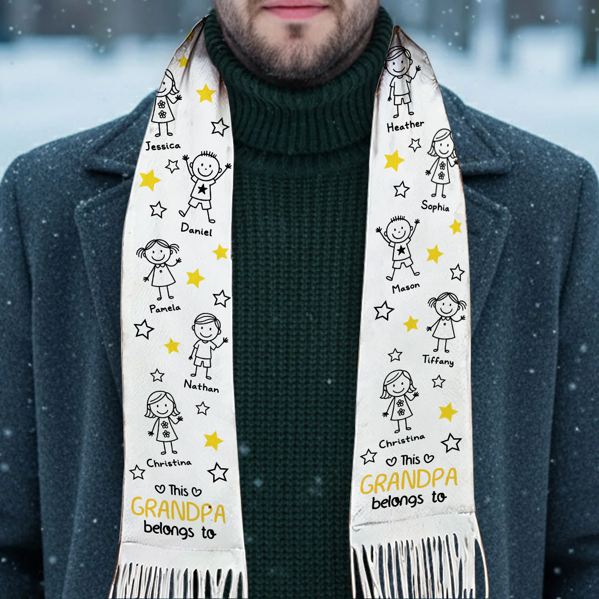 This Grandpa Belongs To Us - Personalized Custom Scarf