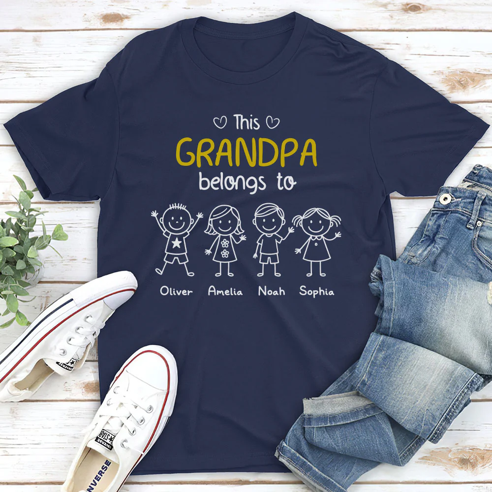 This Grandpa Belongs To Us - Personalized Custom Shirt - Image 5