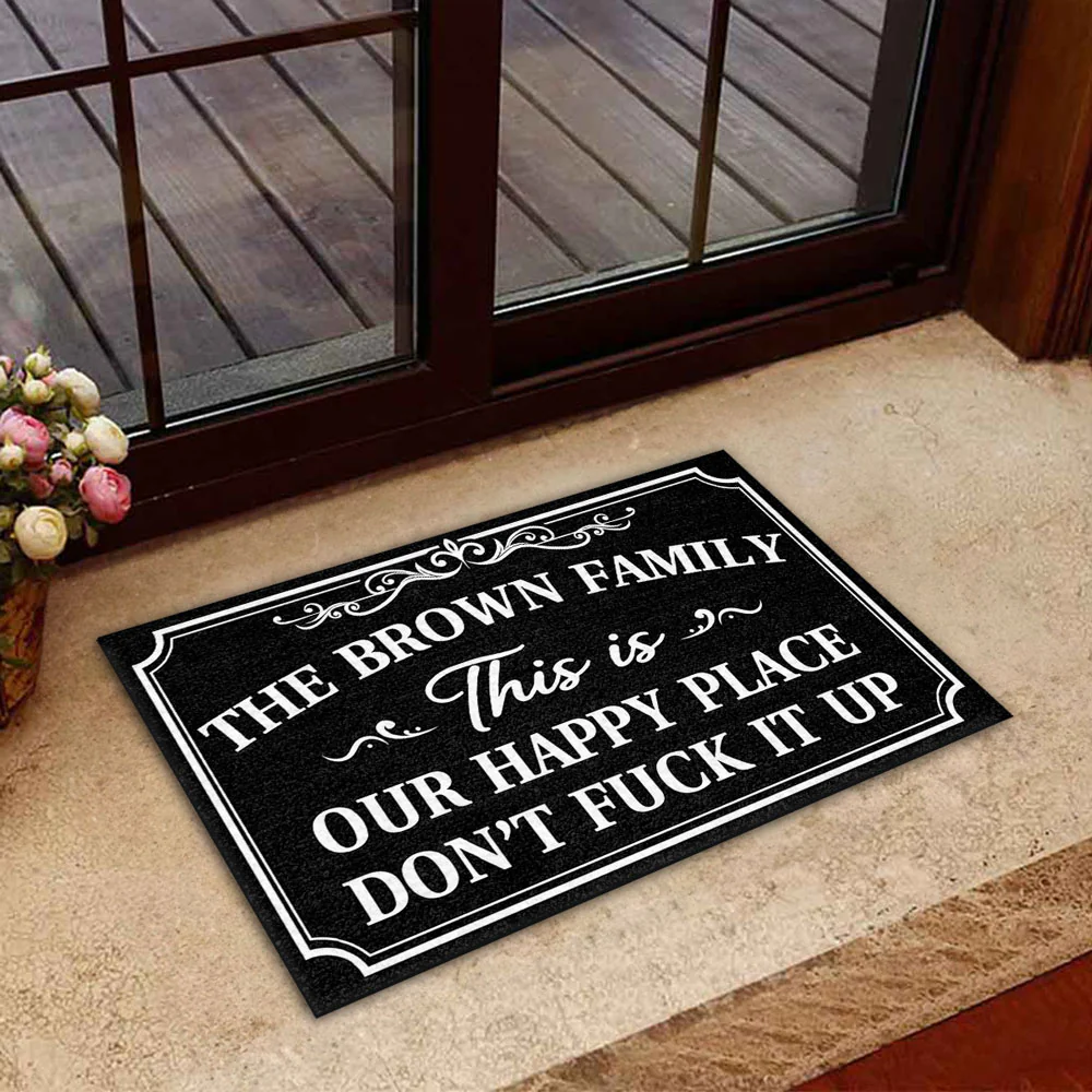 This Is My Happy Place - Personalized Custom Doormat - Image 3