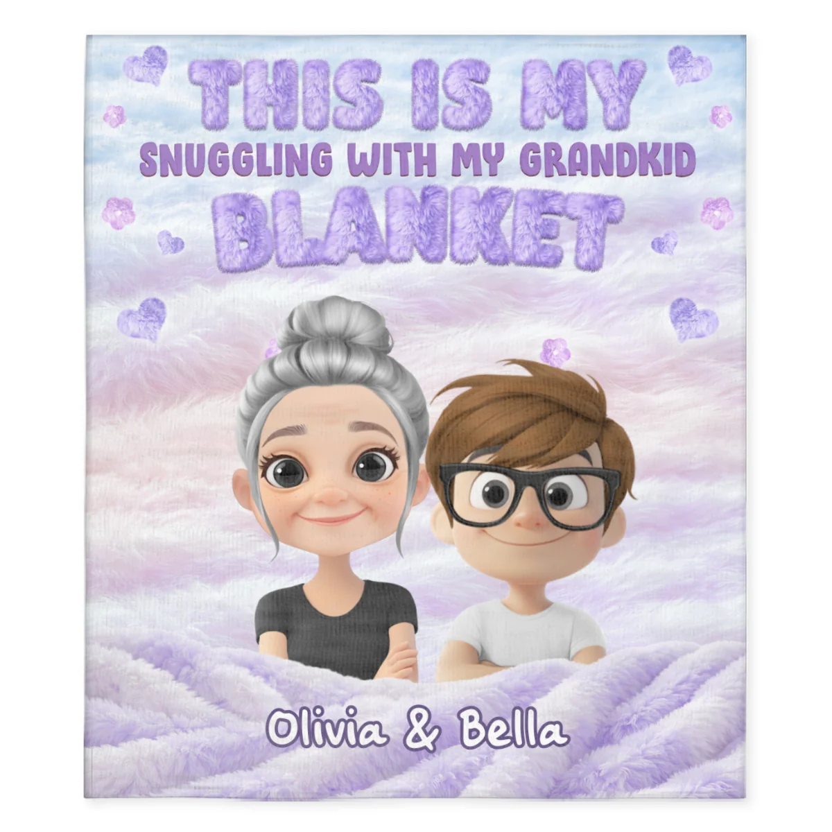 This Is My Snuggling With My Grandkids Blanket - Personalized Custom Fleece Blanket - Image 5