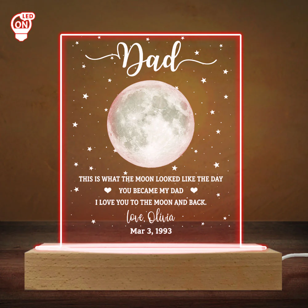 This Is What The Moon Looked Like - Personalized Custom LED Light - Image 2