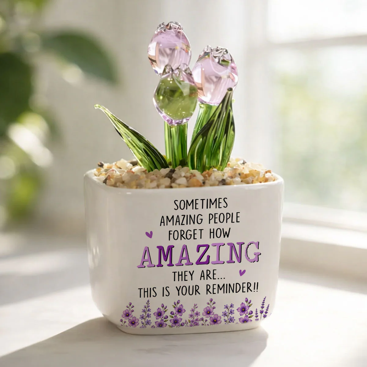 This Is Your Reminder - Personalized Custom Glass Everlasting Tulips - Image 2