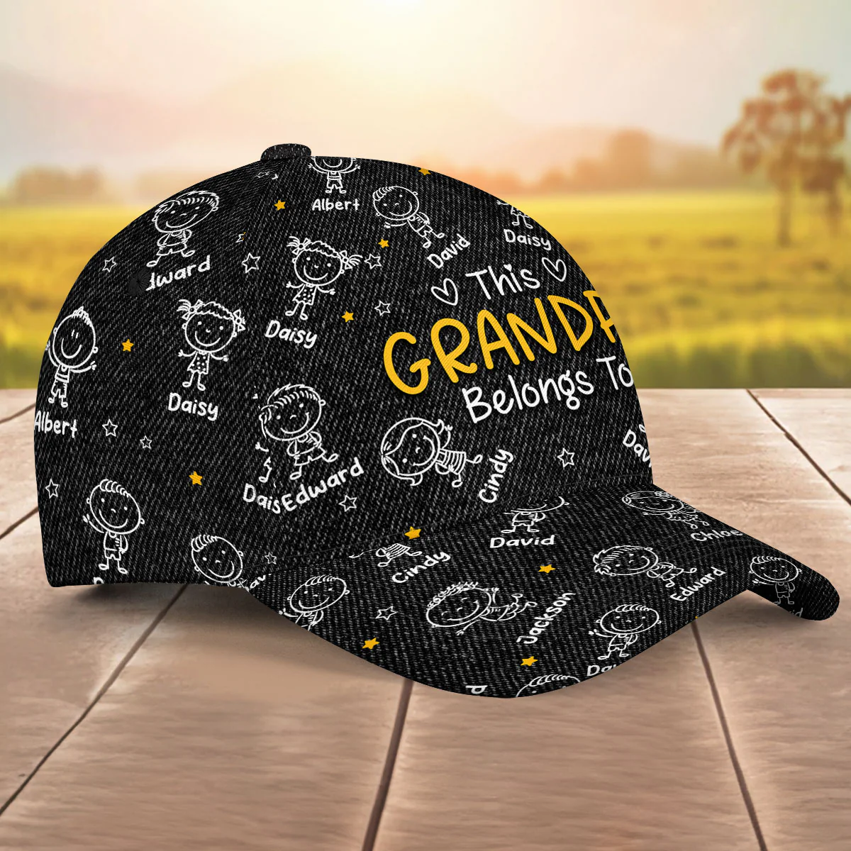 This Papa Belongs To - Personalized Custom Classic Cap - Image 5
