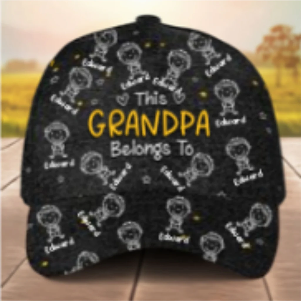 This Papa Belongs To - Personalized Custom Classic Cap - Image 7