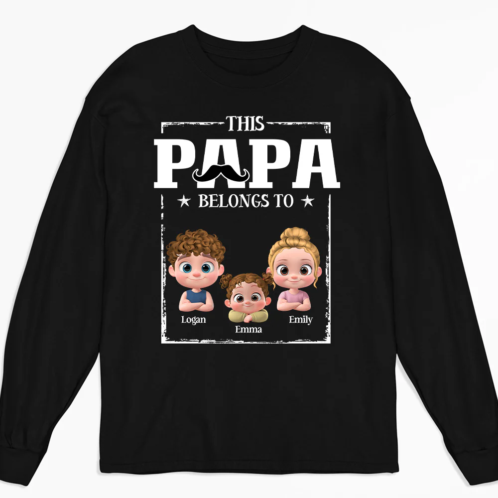 This Papa Belongs To - Personalized Custom Shirt - Image 5
