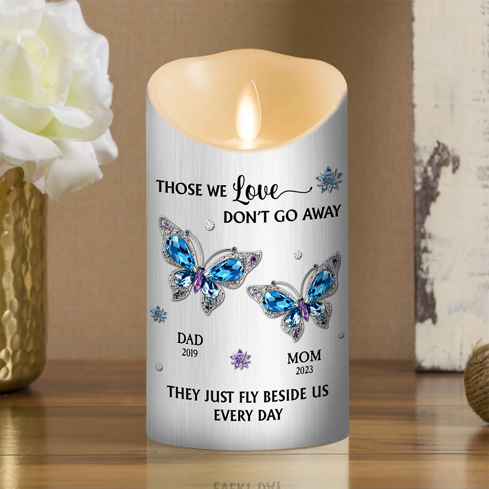 Those We Love Beside Us Every Day - Personalized Custom LED Candle - Image 2
