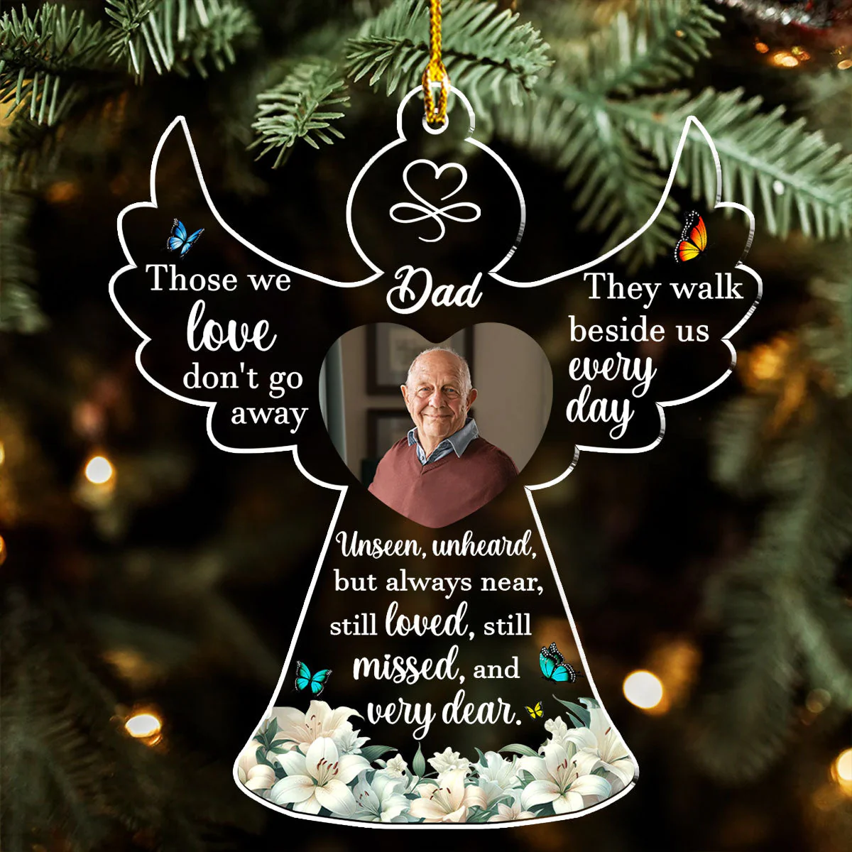 Those We Love Do Not Go Away - Personalized Custom Acrylic Ornament - Image 3