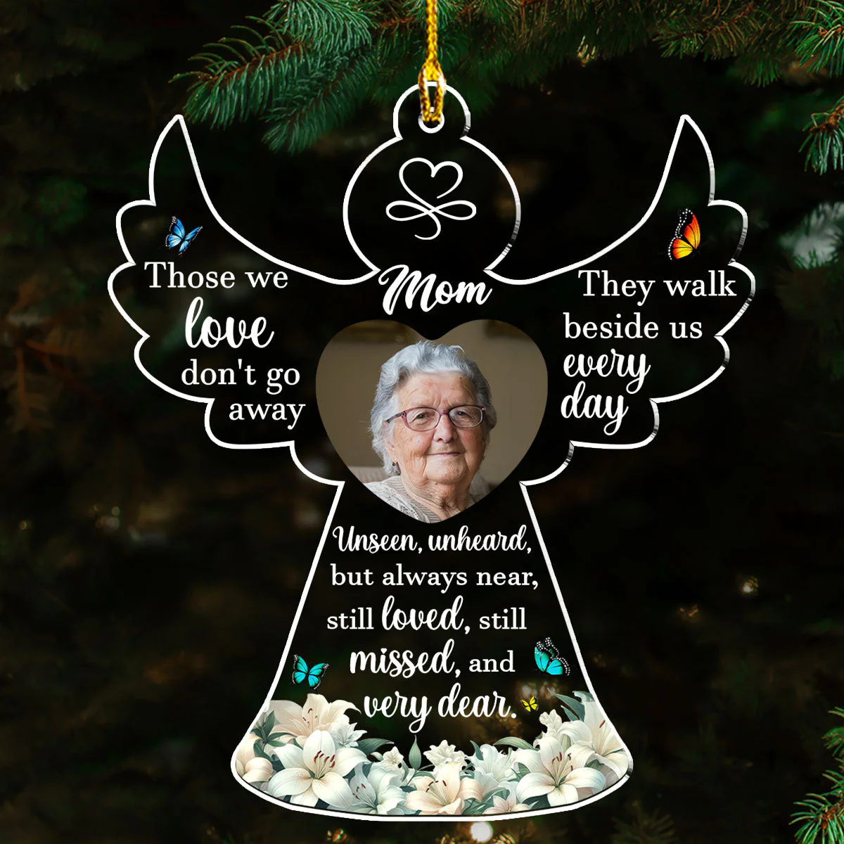 Those We Love Do Not Go Away - Personalized Custom Acrylic Ornament - Image 5