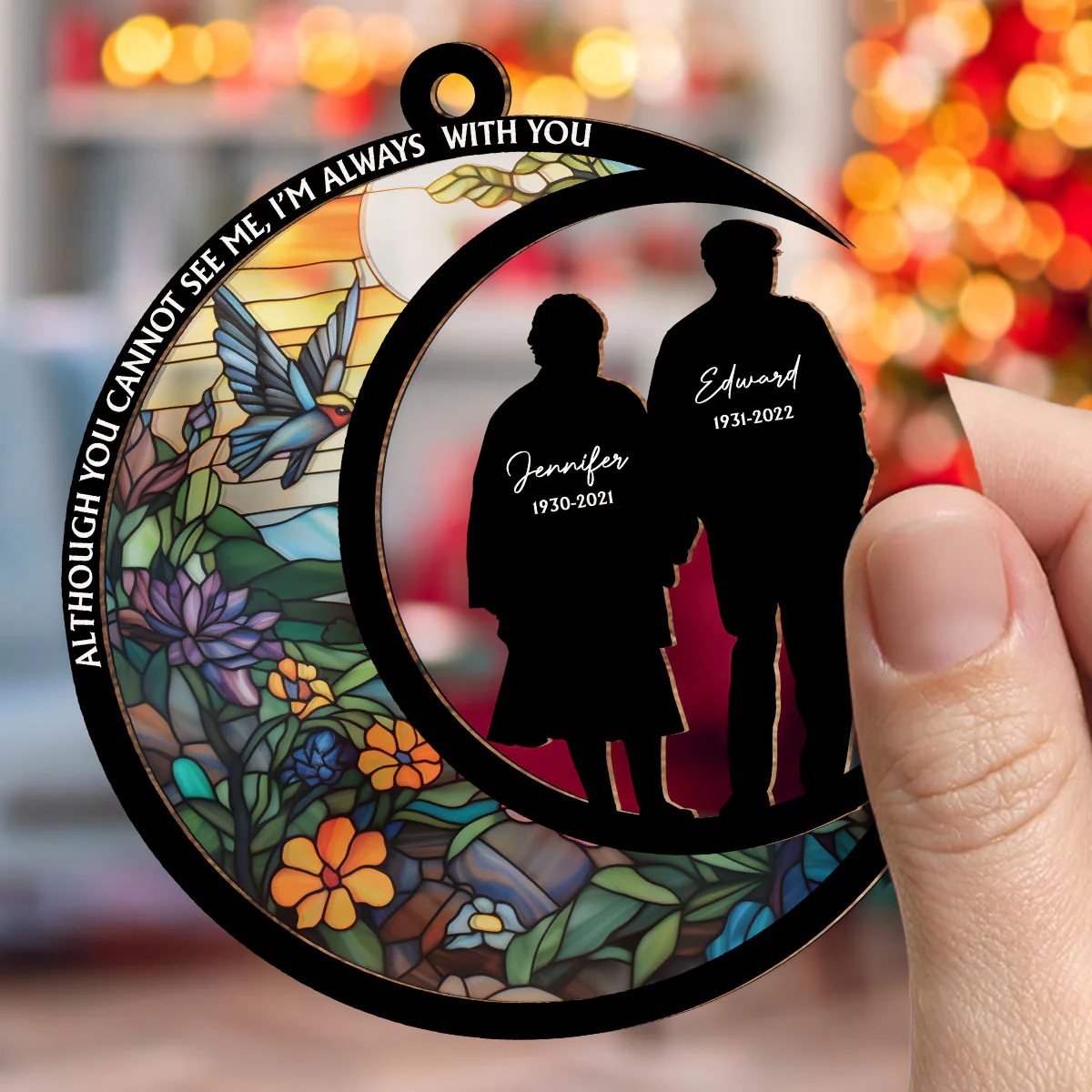 Those We Love Do not Go Away - Personalized Custom Suncatcher Ornament - Image 4