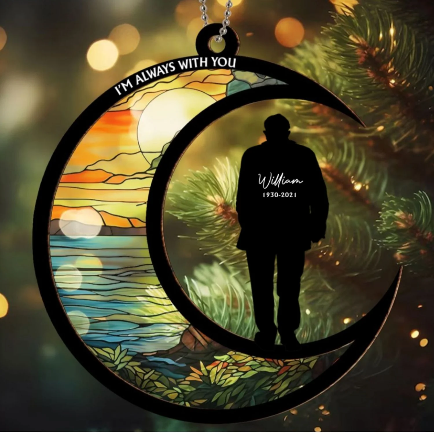 Those We Love Do not Go Away - Personalized Custom Suncatcher Ornament - Image 6