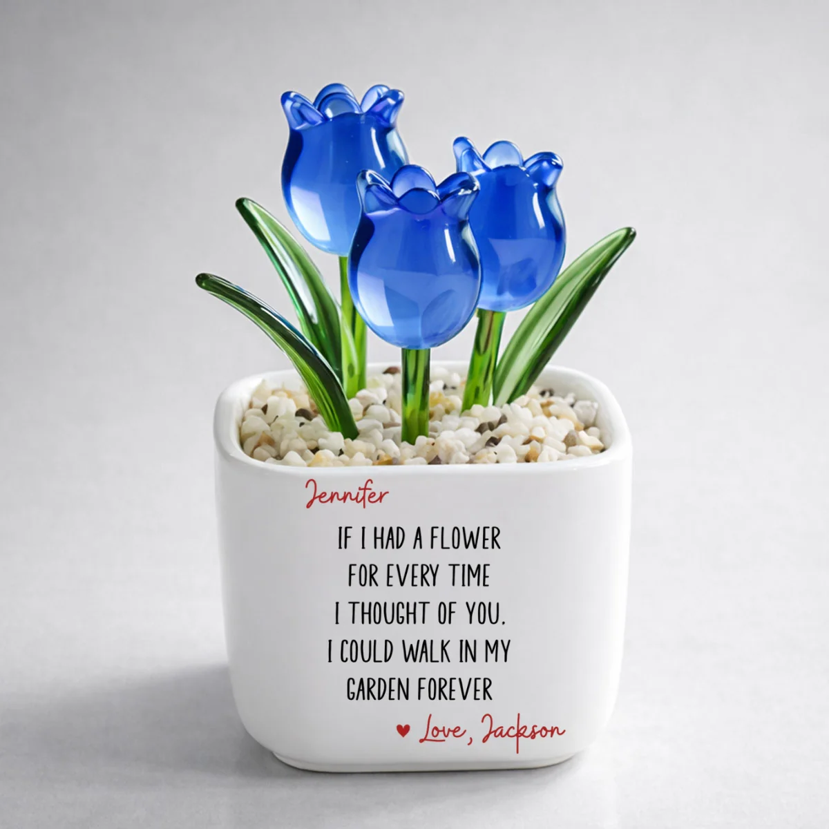 Thought Of You - Personalized Custom Glass Everlasting Tulips - Image 9