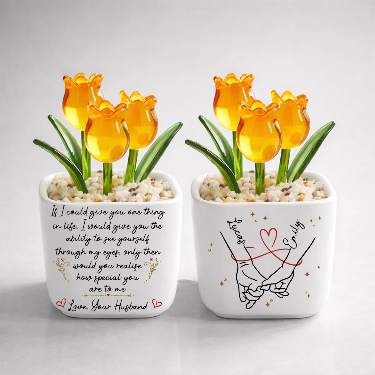 Through My Eyes Love - Personalized Custom Glass Everlasting Tulips - Image 11