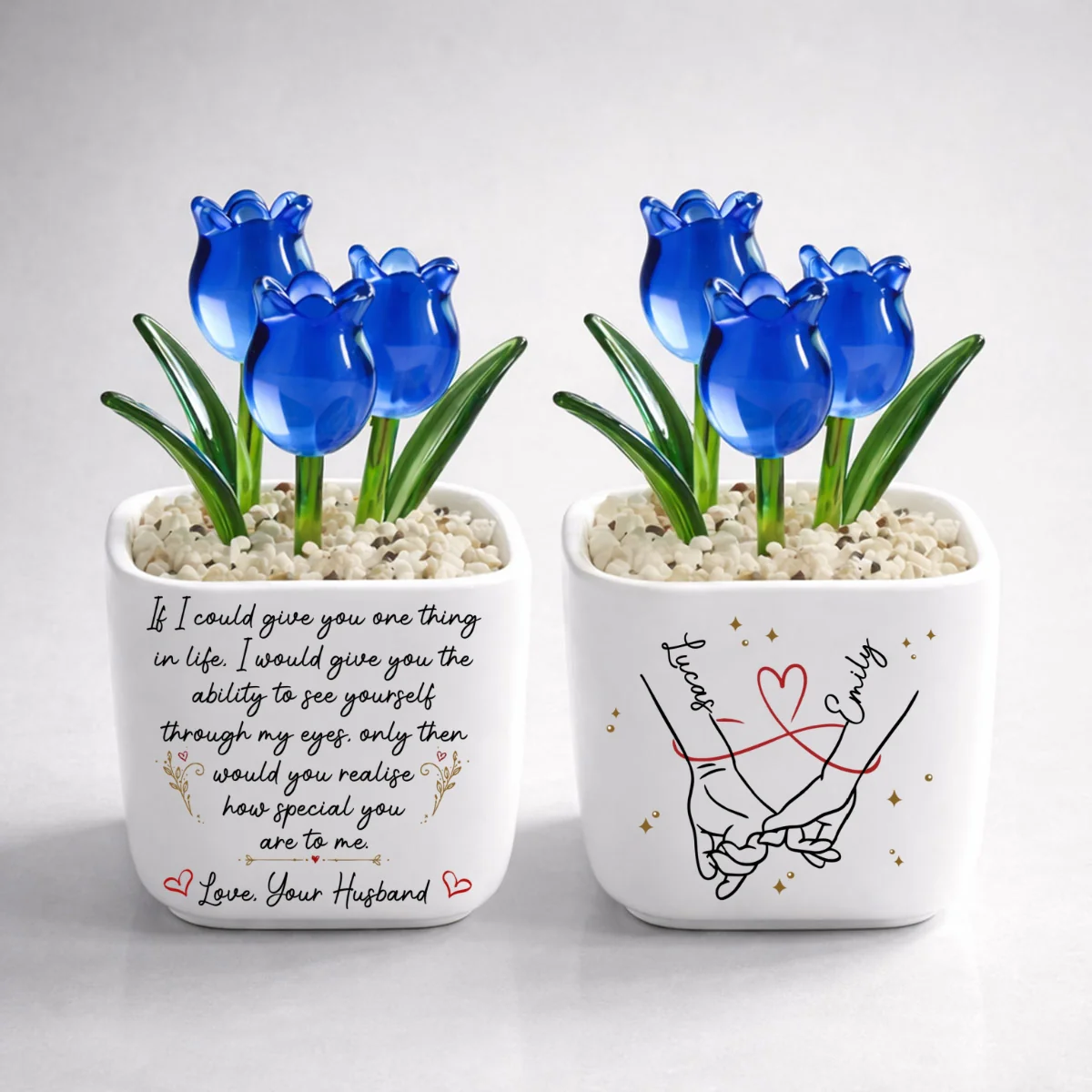 Through My Eyes Love - Personalized Custom Glass Everlasting Tulips - Image 8