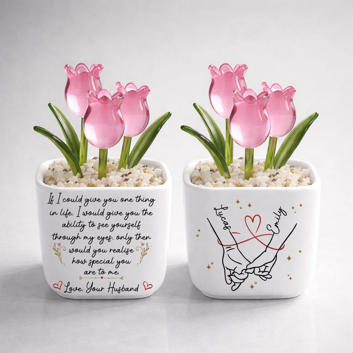 Through My Eyes Love - Personalized Custom Glass Everlasting Tulips - Image 9