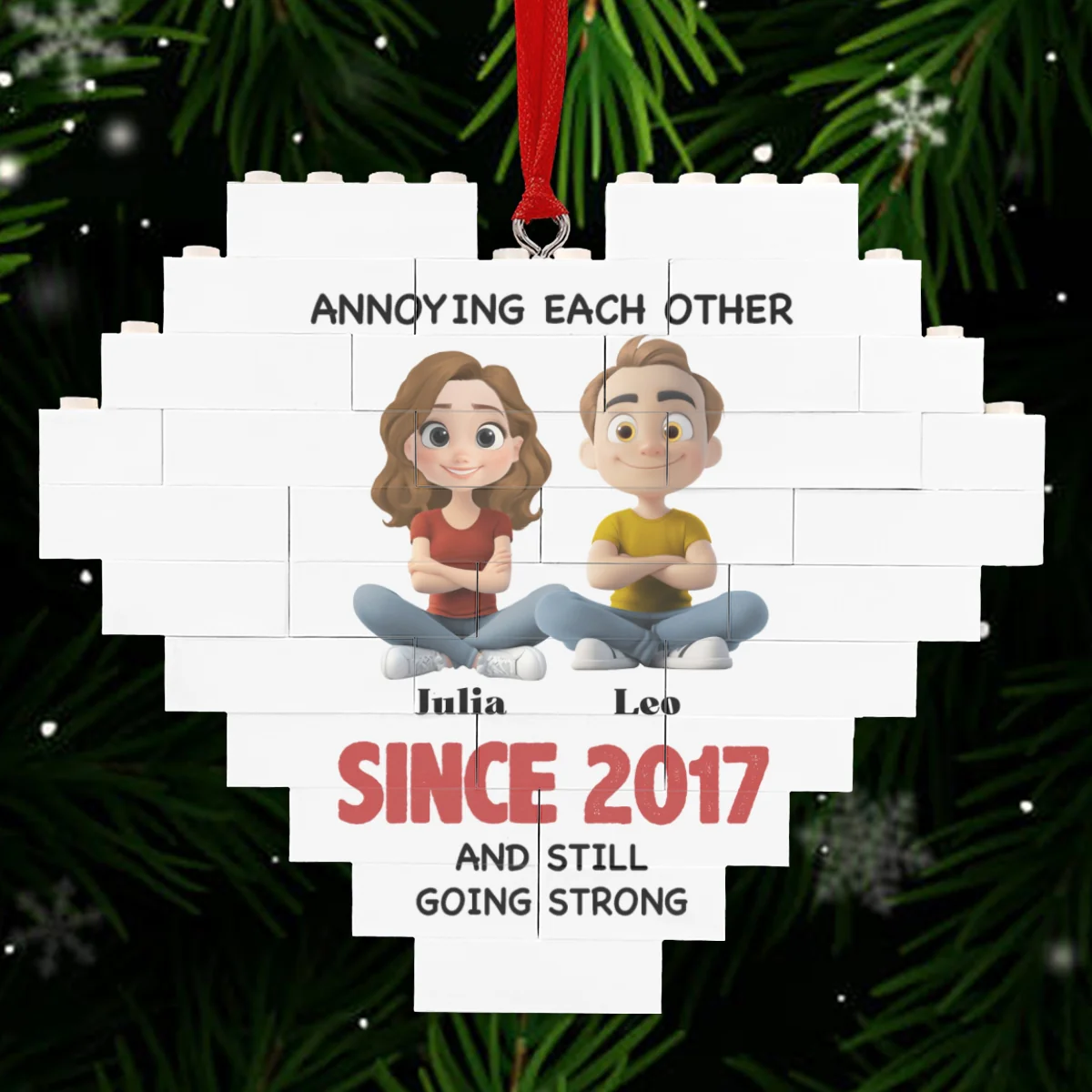 Till The End Of Time - Personalized Custom Heart Puzzle Ornament - Image 7