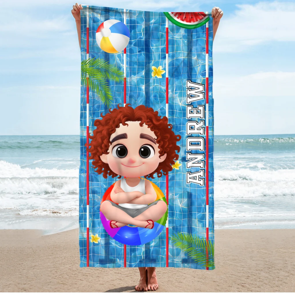Time For The Beach - Personalized Custom Beach Towel - Image 7
