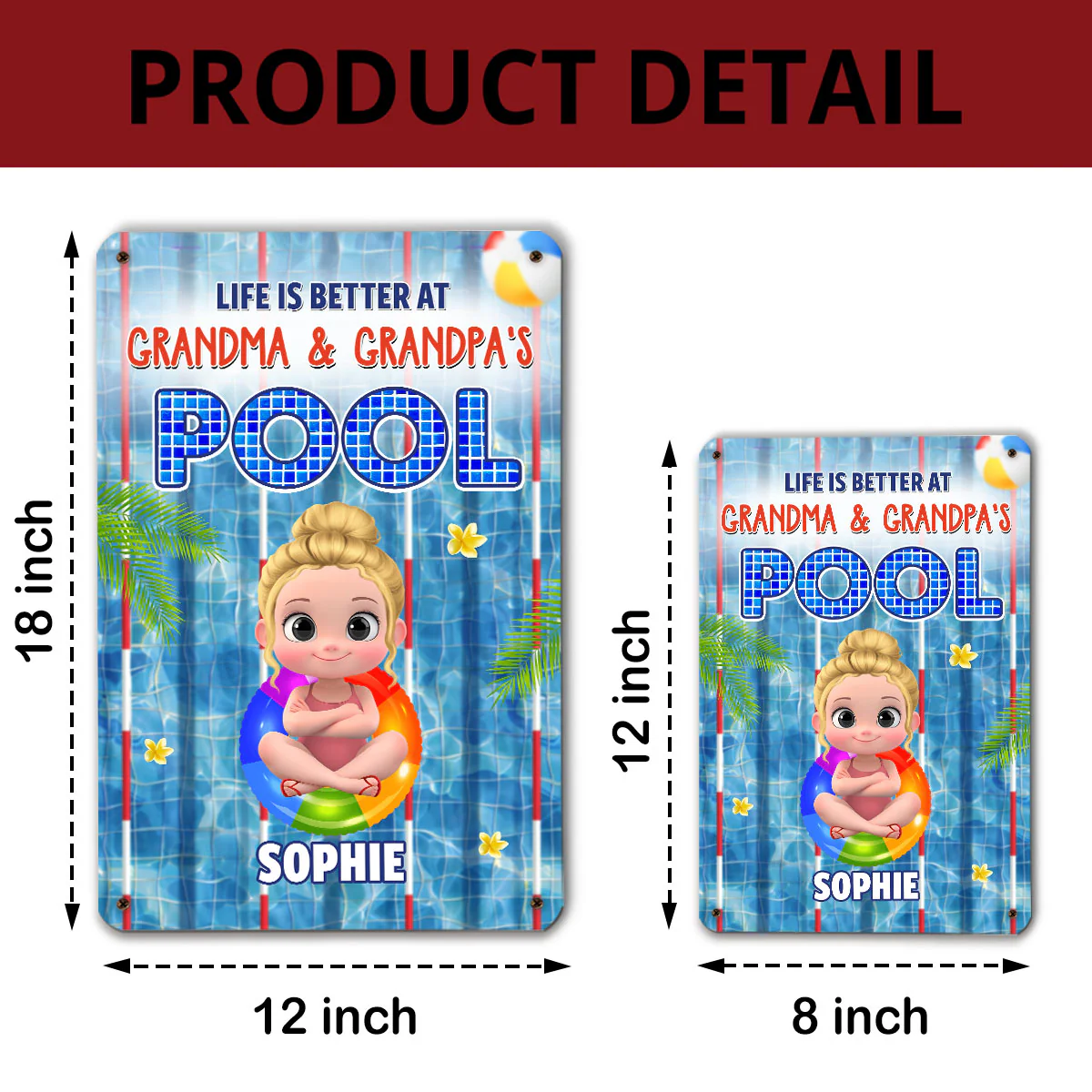 Time For The Beach - Personalized Custom Metal Sign - Image 7
