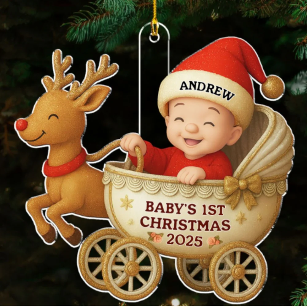 Tiny Blessing First Christmas - Personalized Custom Acrylic Ornament - Image 5