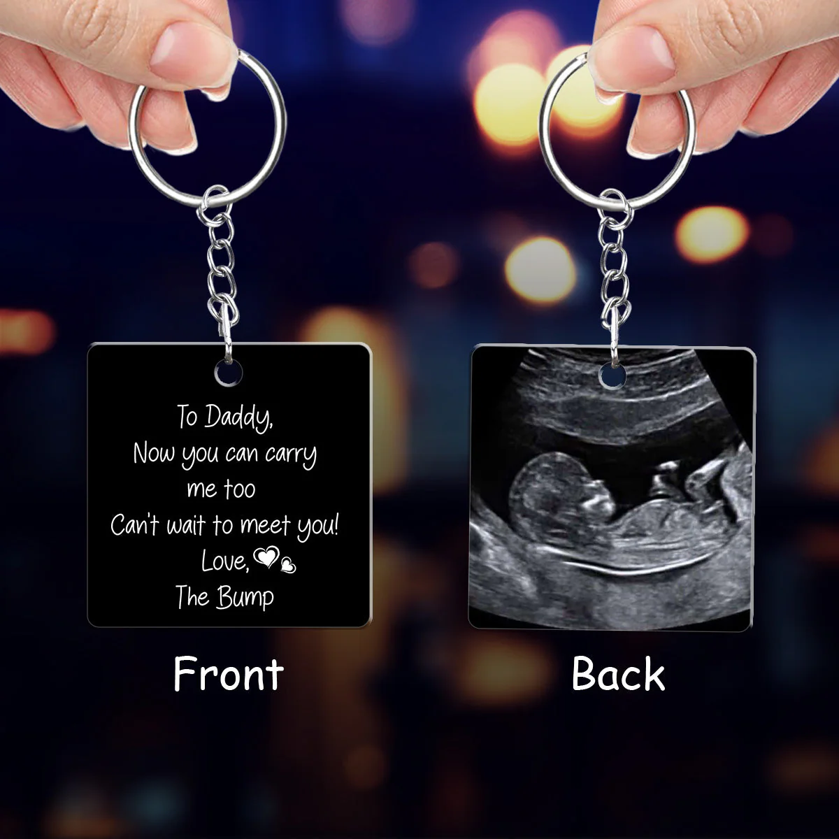 To Daddy Now You Can Carry Me Too - Personalized Custom Acrylic Keychain - Image 3