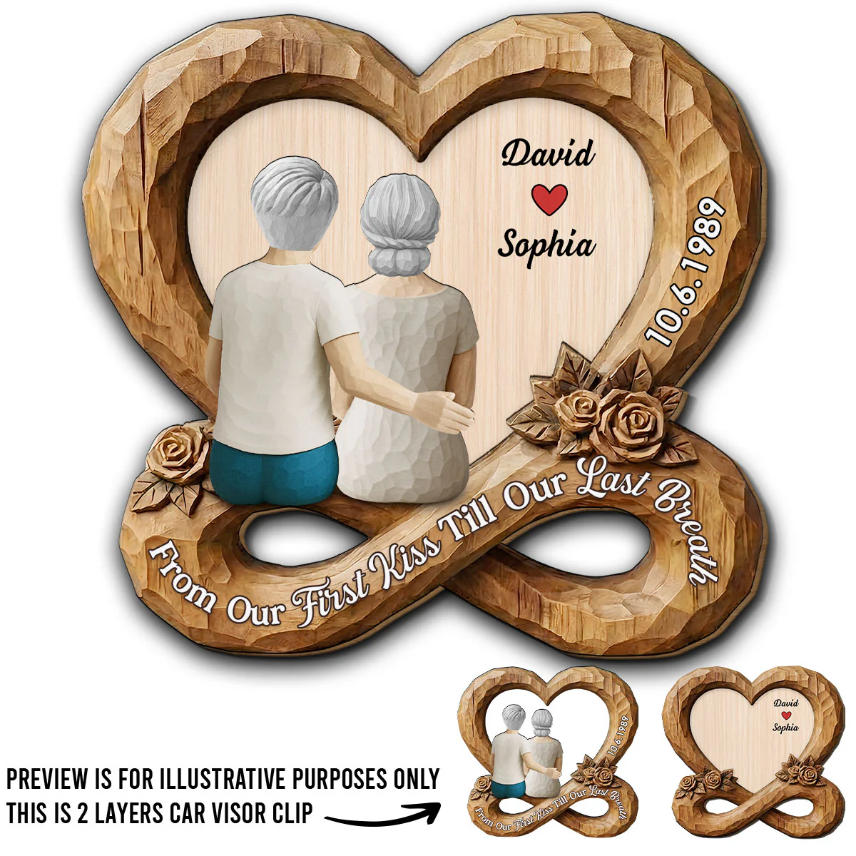 To Forever With You - Personalized Custom Car Visor Clip - Image 4