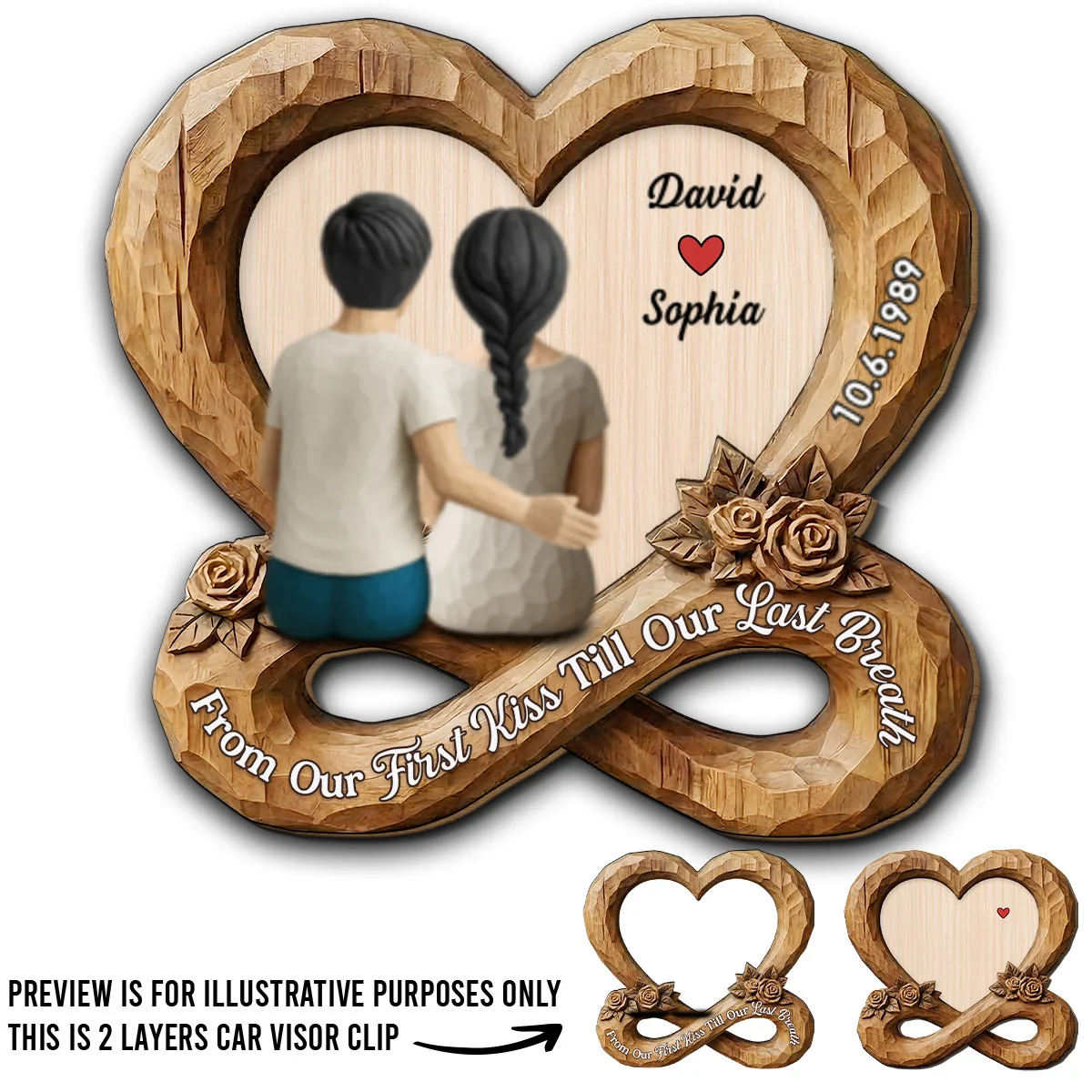 To Forever With You - Personalized Custom Car Visor Clip - Image 5
