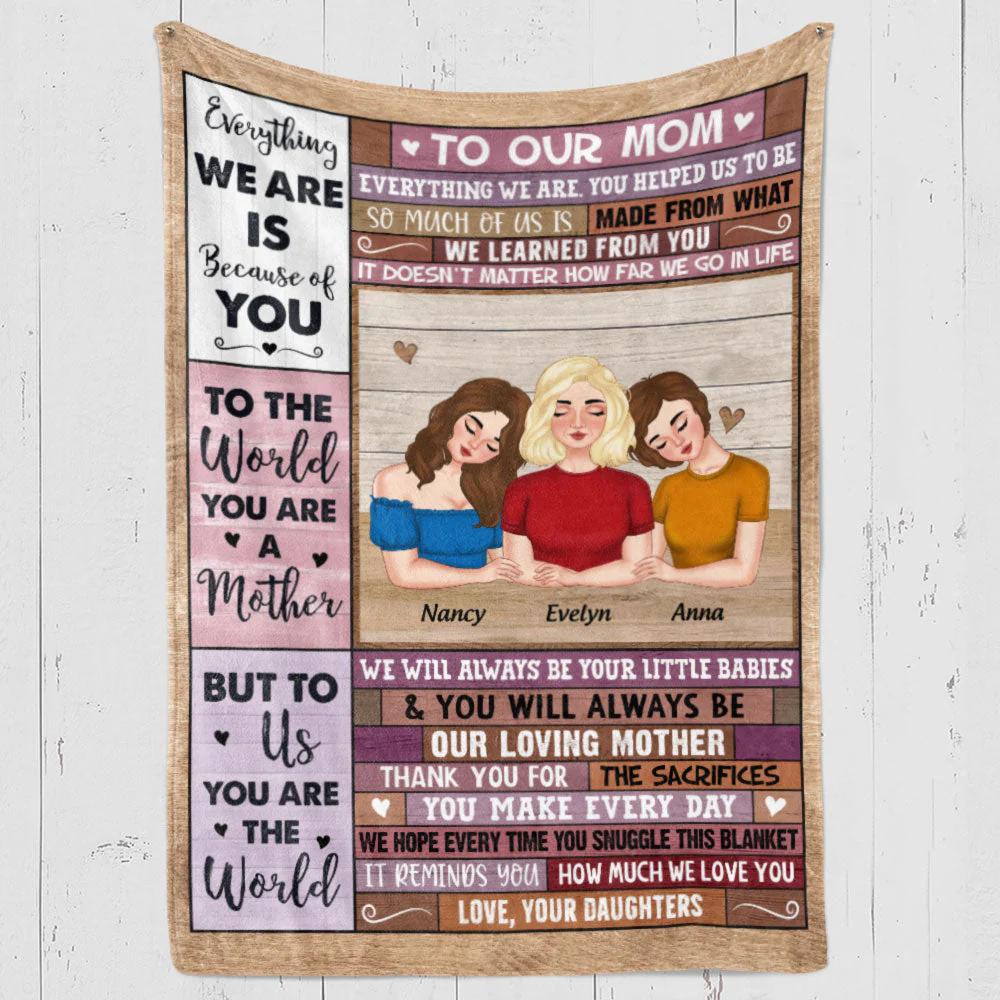 To Me You Are The World - Personalized Custom Fleece Blanket - Image 3