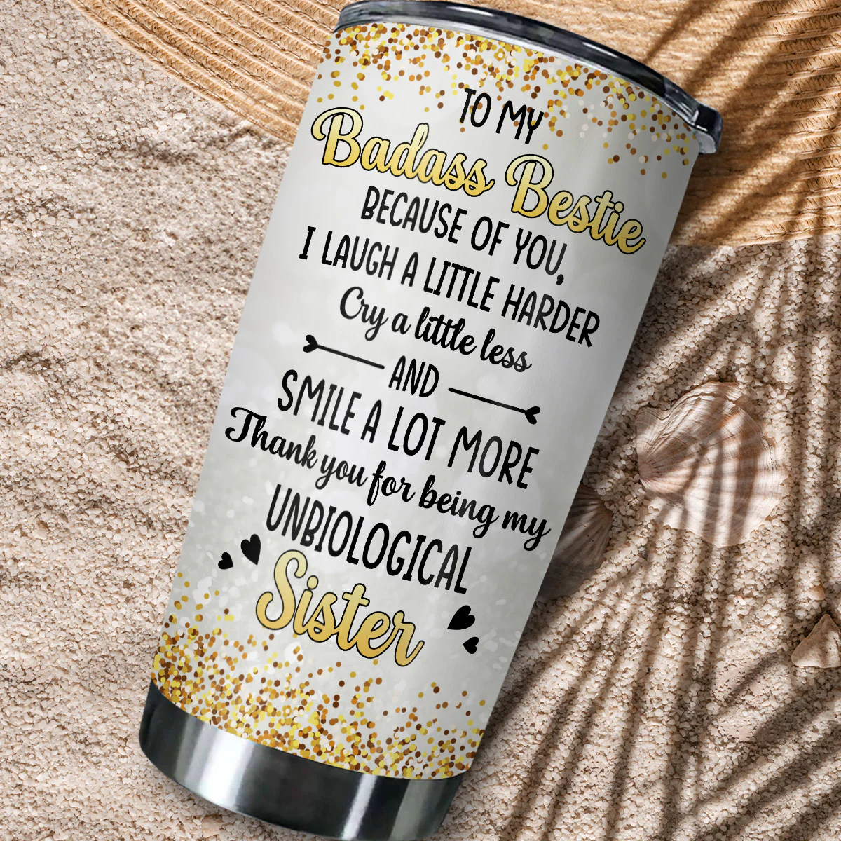 To My Badass Sister - Personalized Custom Tumbler - Image 4