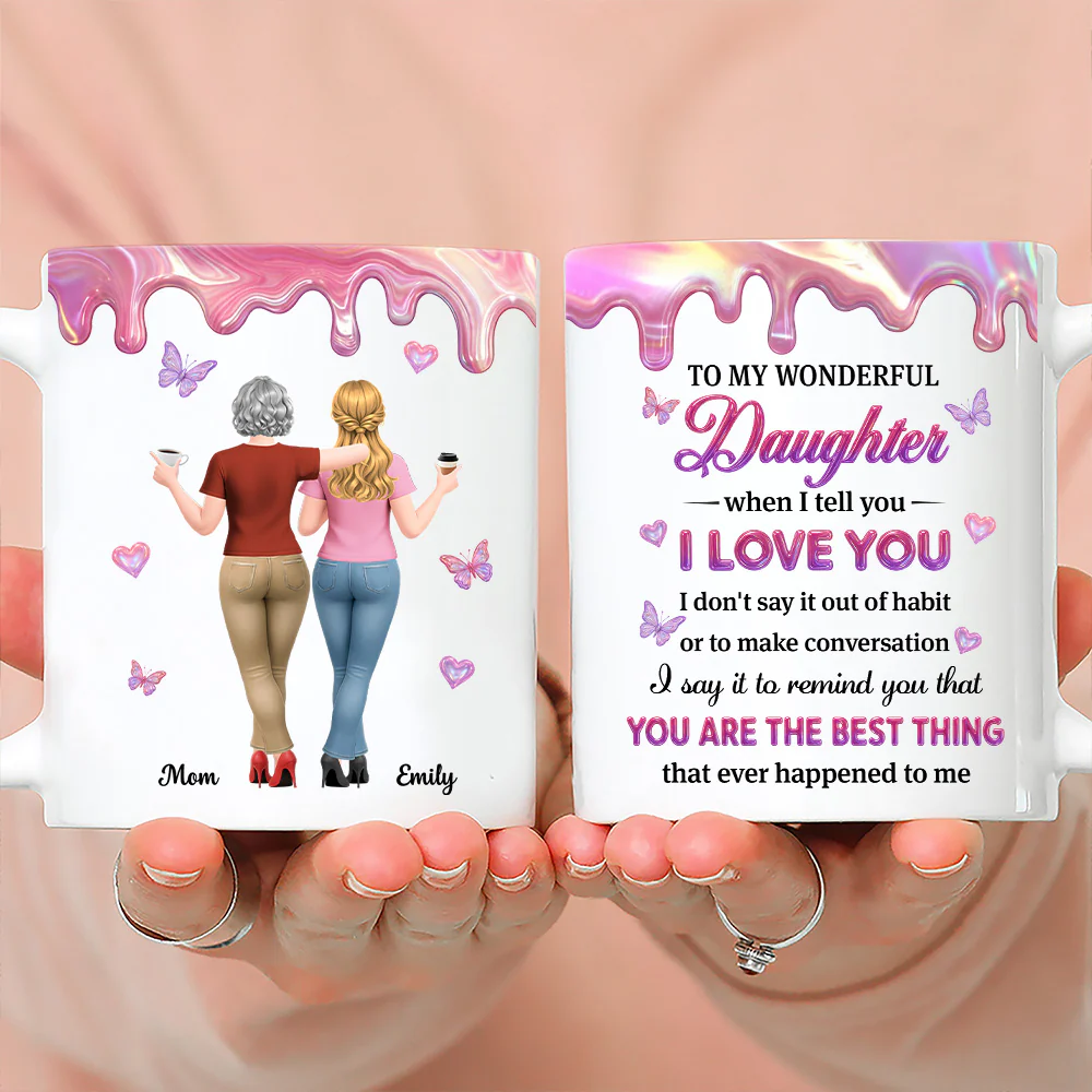 To My Beloved Daughter - Personalized Custom 3D Effect Mug - Image 3
