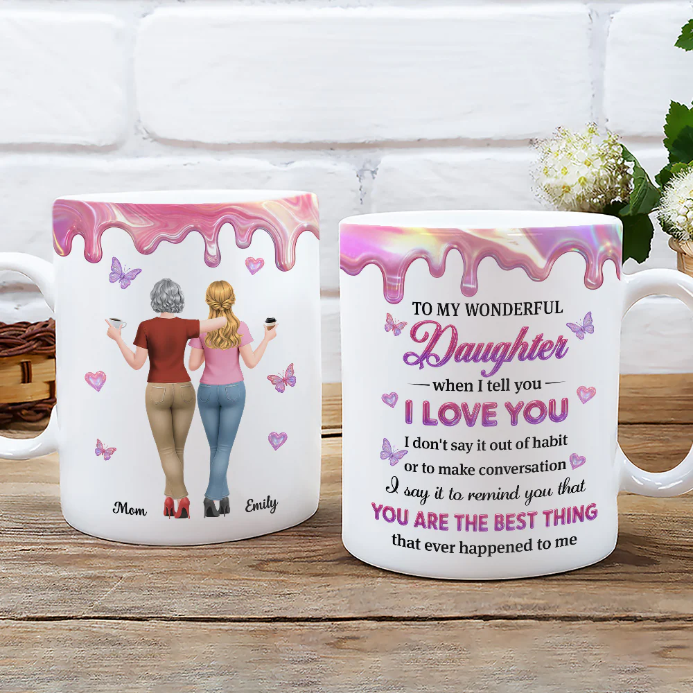 To My Beloved Daughter - Personalized Custom 3D Effect Mug - Image 4