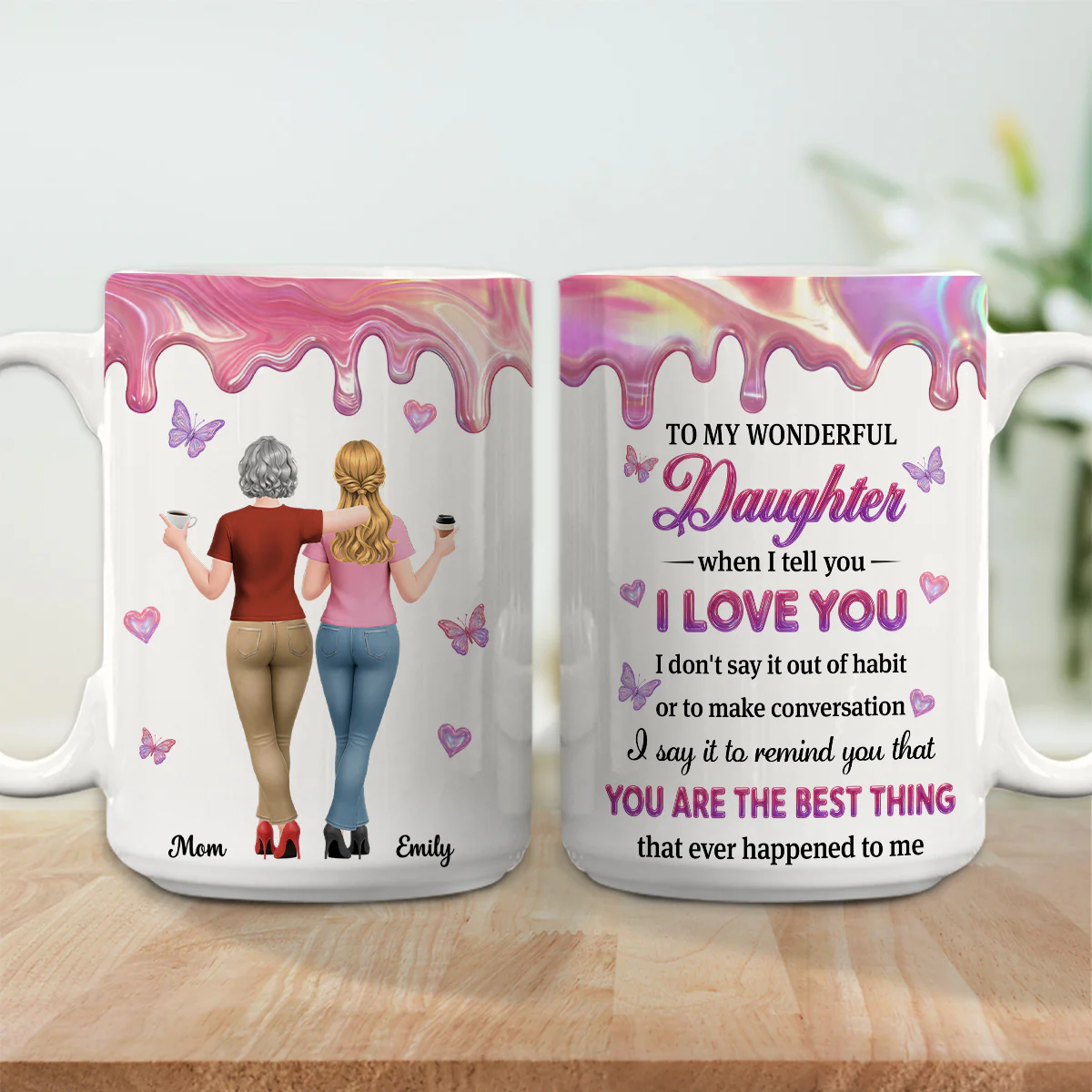 To My Beloved Daughter - Personalized Custom 3D Effect Mug - Image 6