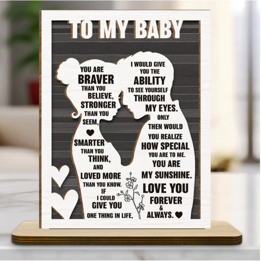 To My Beloved Wife - Personalized Custom 2-Layer Wood Plaque With Flat Base - Image 6