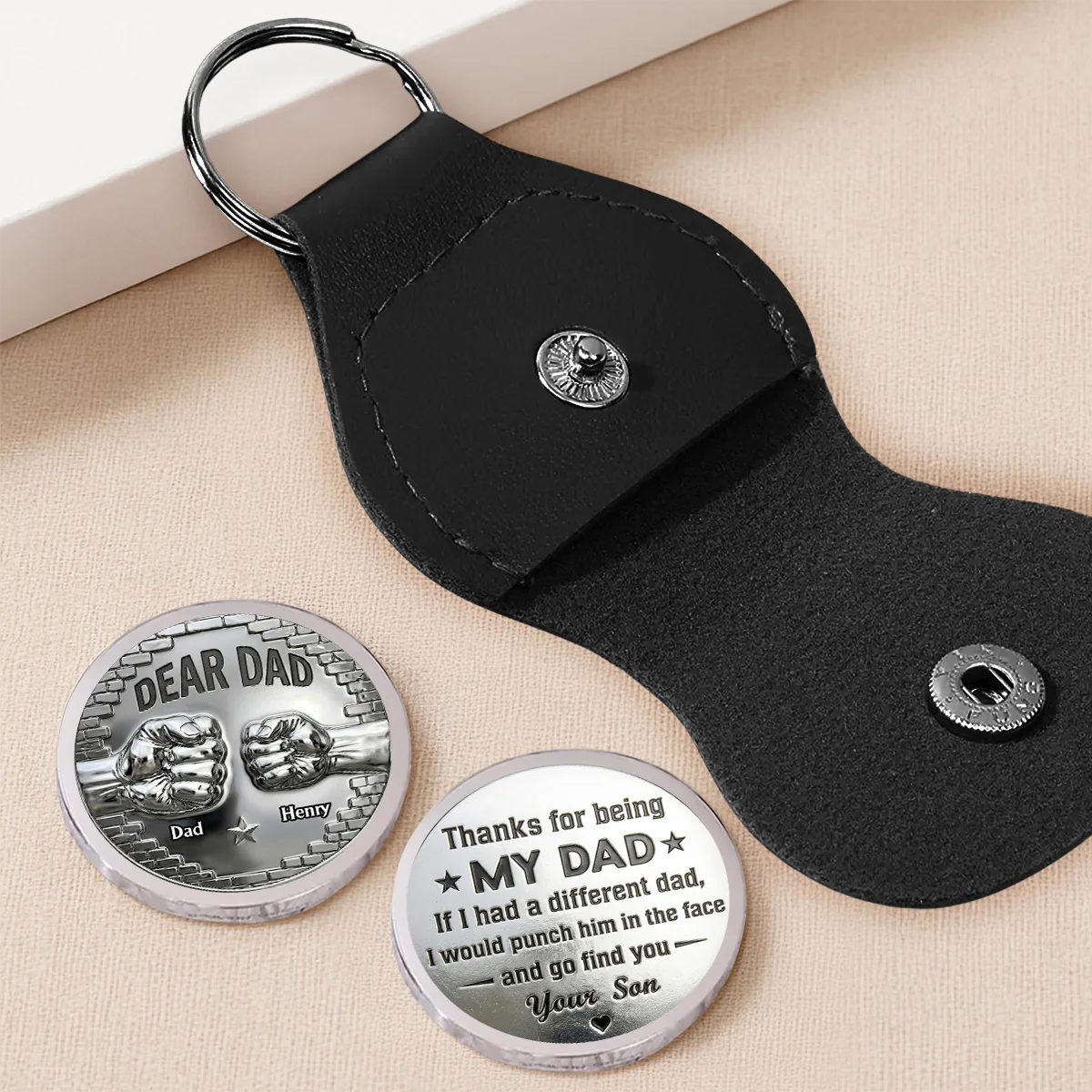 To My Dad Humor And Heart - Personalized Custom Pocket Hug - Image 2