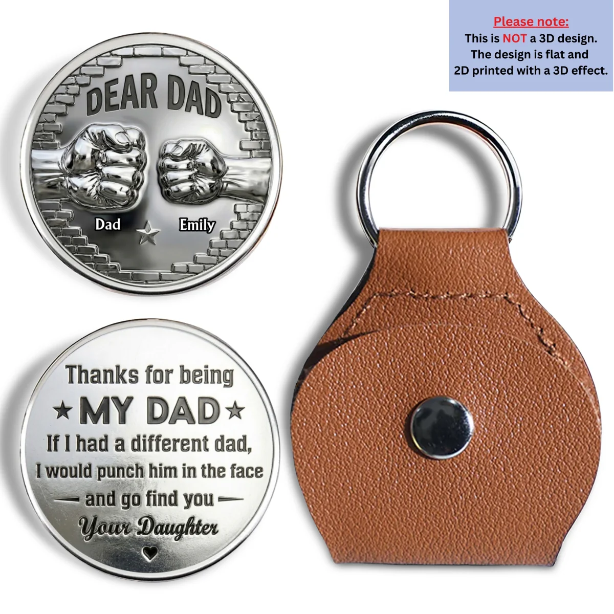 To My Dad Humor And Heart - Personalized Custom Pocket Hug - Image 6