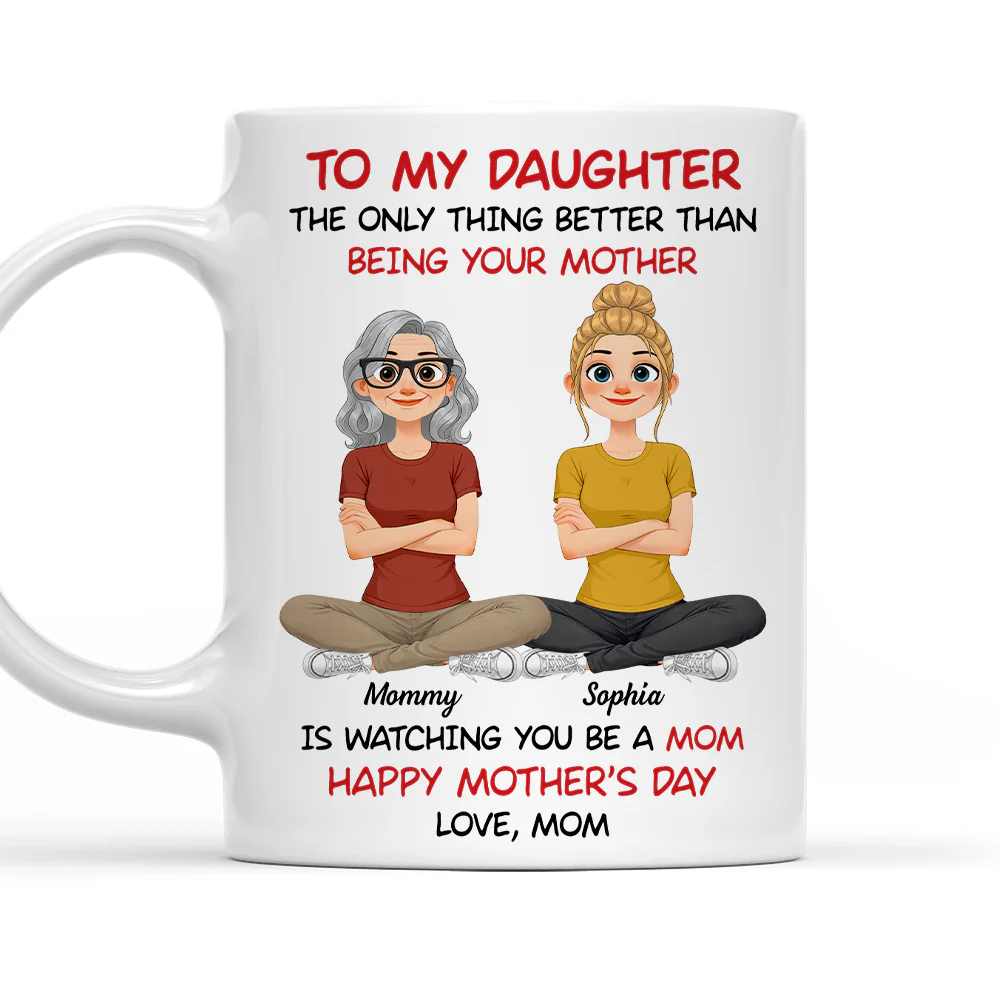 To My Daughter Cartoon Style - Personalized Custom Coffee Mug