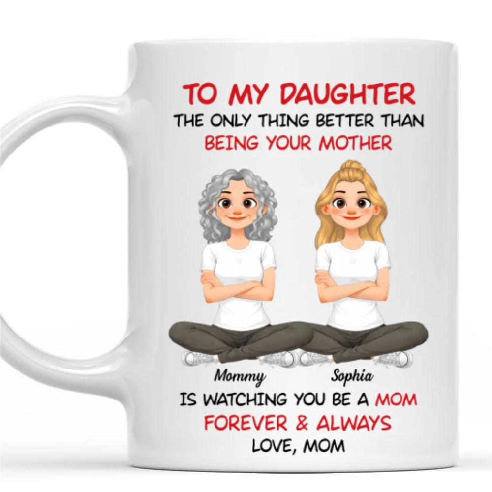 To My Daughter Cartoon Style - Personalized Custom Coffee Mug - Image 7
